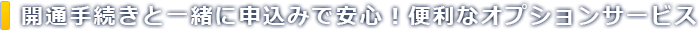 開通手続きと一緒に申込みで安心！便利なオプションサービス